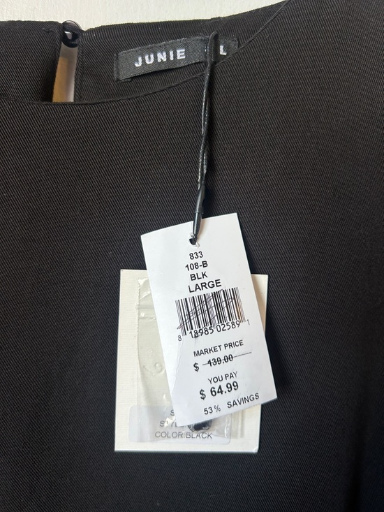 Black Long Sleeve Ruffle Shift Mini Casual Dress - Picture 6 of 7